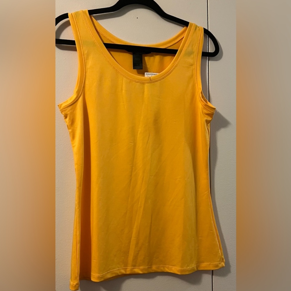 🆕 ASHLEY STEWART Yellow Sleeveless TANK Top (Size 12)